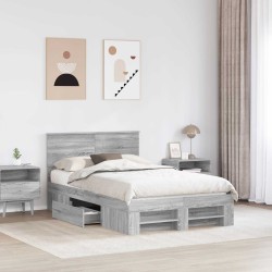 Cadre de lit Gris Sonoma 120 x 200 cm Bois d'ingénierie 541545541545