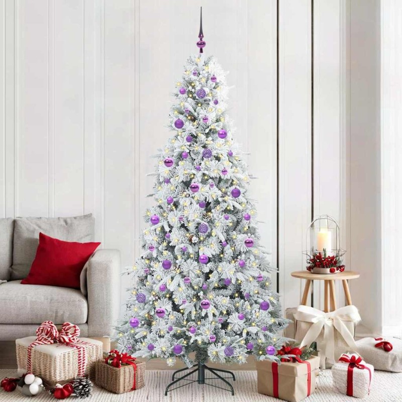 Sapin de Noël Artificiel à Branches Articulées Blanc 210 cm 541553541553