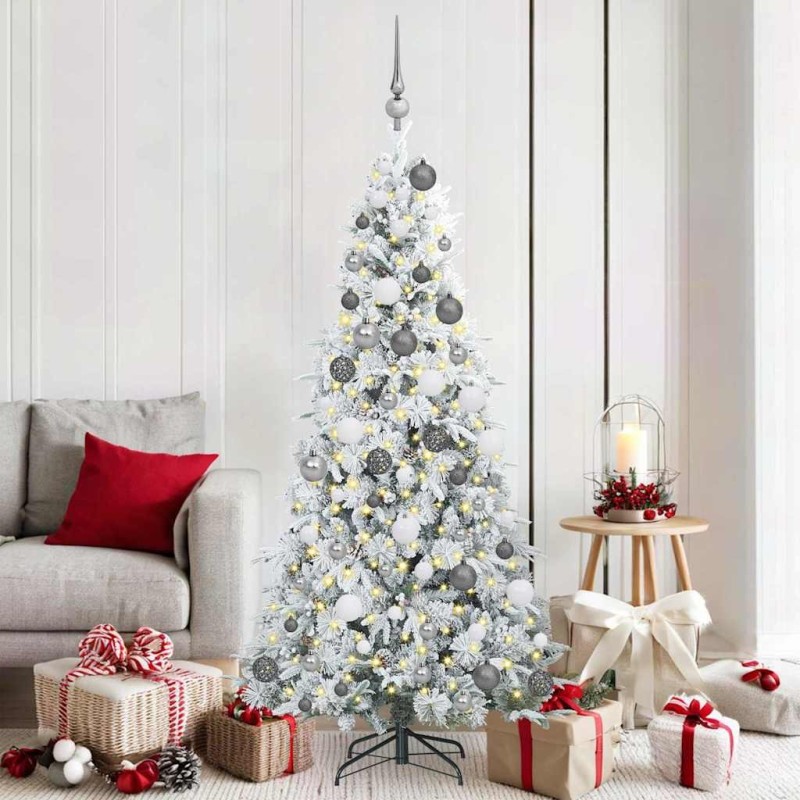 Sapin de Noël Artificiel à Branches Articulées Blanc 180 cm 541555541555