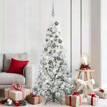 Sapin de Noël Artificiel à Branches Articulées Blanc 180 cm 541555541555