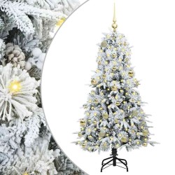 Sapin de Noël Artificiel à Branches Articulées Blanc 150 cm 541559541559