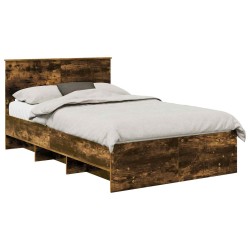 Cadre de lit Chêne fumé 120 x 123 cm Bois d'ingénierie 541582541582
