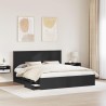 Cadre de lit avec tiroir Noir 200 x 200 cm Bois Ingénierie 541621541621