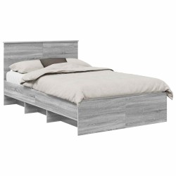 Cadre de lit Gris Sonoma 120 x 123 cm Bois d'ingénierie 541629541629