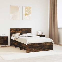 Cadre de lit Chêne fumé 137 x 203 cm Bois d'ingénierie 541632541632