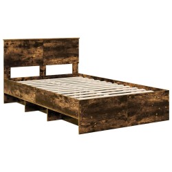 Cadre de lit Chêne fumé 137 x 203 cm Bois d'ingénierie 541632541632