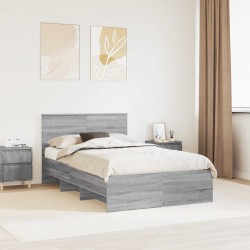 Cadre de lit Gris Sonoma 137 x 203 cm Bois d'ingénierie 541633541633