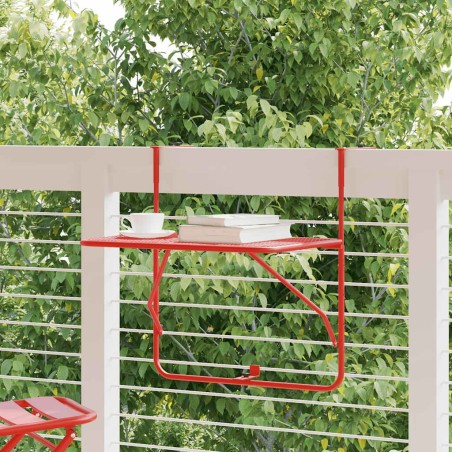 Table de balcon Rouge 60x40 cm Acier 541637541637