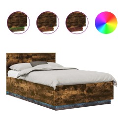 Cadre de lit Chêne fumé 120 x 190 cm Bois d'ingénierie 541647541647