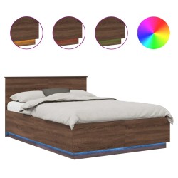 Cadre de lit Chêne brun 150 x 200 cm Bois d'ingénierie 541653541653
