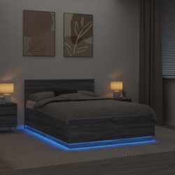 Cadre de lit Gris Sonoma 140 x 190 cm Bois d'ingénierie 541662541662