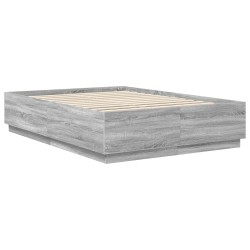 Cadre de lit Gris Sonoma 140 x 190 cm Bois d'ingénierie 541662541662