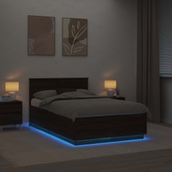 Cadre de lit Chêne brun 135 x 190 cm Bois d'ingénierie 541663541663