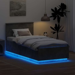 Cadre de lit Gris béton 90 x 190 cm Bois d'ingénierie 541666541666