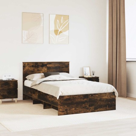 Cadre de lit Chêne fumé 120 x 123 cm Bois d'ingénierie 541670541670