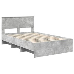 Cadre de lit Gris béton 120 x 123 cm Bois d'ingénierie 541680541680