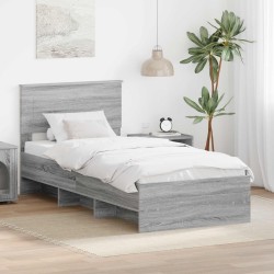 Cadre de lit Gris Sonoma 120 x 123 cm Bois d'ingénierie 541685541685