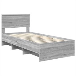 Cadre de lit Gris Sonoma 120 x 123 cm Bois d'ingénierie 541685541685