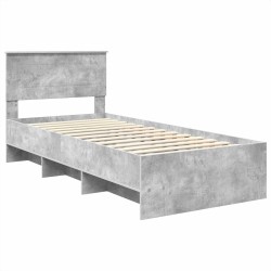 Cadre de lit Gris béton 90 x 200 cm Bois d'ingénierie 541690541690