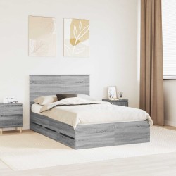 Cadre de lit Gris Sonoma 120 x 200 cm Bois Ingénierie 541696541696