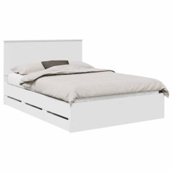 Cadre de lit avec tiroir Blanc 150 x 200 cm Bois Ingénierie 541710541710