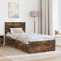 Cadre de lit Chêne fumé 100 x 200 cm Bois d'ingénierie 541723541723