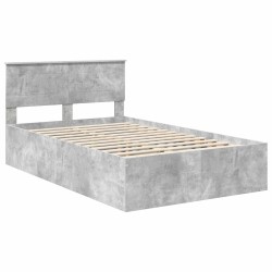 Cadre de lit Gris béton 135 x 190 cm Bois d'ingénierie 541749541749
