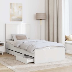Cadre de lit avec tiroir Blanc 100 x 200 cm Bois Ingénierie 541754541754