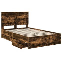Cadre de lit Chêne fumé 120 x 190 cm Bois Ingénierie 541755541755