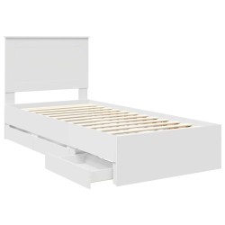 Cadre de lit avec tiroir Blanc 90 x 190 cm Bois Ingénierie 541757541757