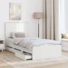 Cadre de lit avec tiroir Blanc 75 x 190 cm Bois Ingénierie 541761541761