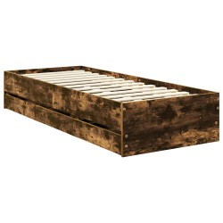 Cadre de lit avec tiroir Chêne fumé 75 x 190 cm Bois Ingénierie 541765541765