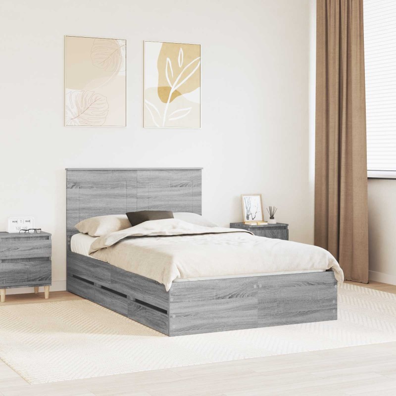 Cadre de lit Gris Sonoma 120 x 190 cm Bois Ingénierie 541766541766