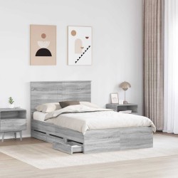 Cadre de lit Gris Sonoma 120 x 190 cm Bois Ingénierie 541766541766