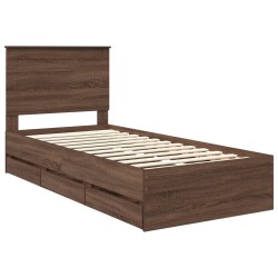 Cadre de lit Chêne brun 100 x 200 cm Bois Ingénierie 541775541775