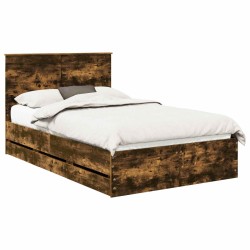 Cadre de lit Chêne fumé 135 x 190 cm Bois Ingénierie 541778541778