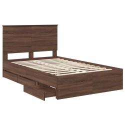 Cadre de lit Chêne brun 135 x 190 cm Bois Ingénierie 541779541779