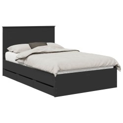 Cadre de lit avec tiroir Noir 120 x 190 cm Bois Ingénierie 541780541780