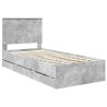 Cadre de lit avec tiroir Gris béton 90 x 200 cm Bois Ingénierie 541782541782