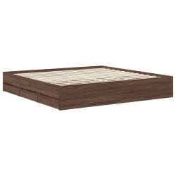 Cadre de lit Chêne brun 200 x 200 cm Bois Ingénierie 541794541794