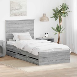 Cadre de lit Gris Sonoma 90 x 190 cm Bois Ingénierie 541802541802