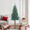 Sapin de Noël mince Vert 180 cm PVC et bois de pin massif 541811541811