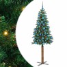 Sapin de Noël mince Vert 180 cm PVC et bois de pin massif 541811541811