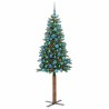 Sapin de Noël mince Vert 180 cm PVC et bois de pin massif 541811541811