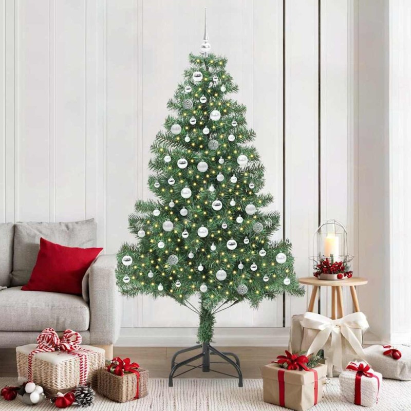 Sapin de Noël avec 300 LED avec support Vert 210 cm PVC 541826541826
