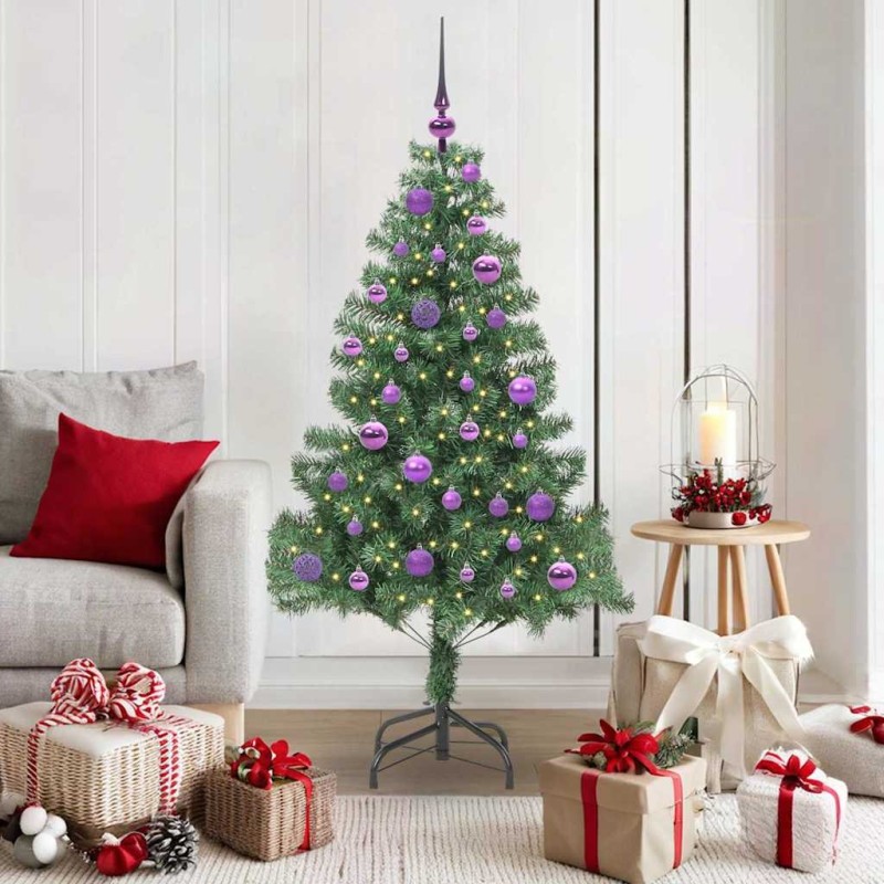Sapin de Noël avec 150 LED avec support Vert 150 cm PVC 541831541831