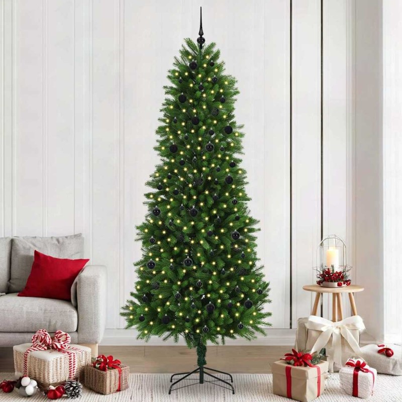Sapin de Noël avec 300 LED avec support Vert 240 cm PE 541839541839