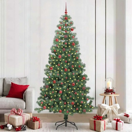 Sapin de Noël avec 300 LED avec support Vert 240 cm PVC 541843541843