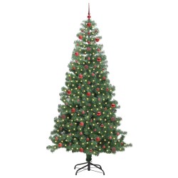 Sapin de Noël avec 300 LED avec support Vert 240 cm PVC 541843541843