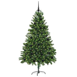 Sapin de Noël avec 300 LED avec support Vert 180 cm PE 541846541846